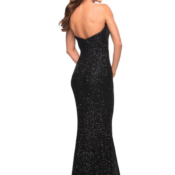 NWT La Femme 30714SC Sequined Prom Dress Rose Gold Size 12 - Picture 3 of 6